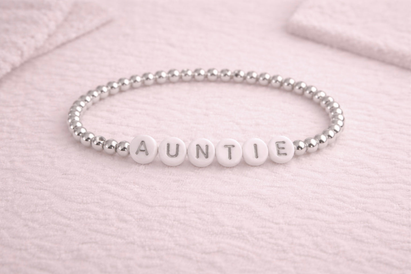 the auntie bracelet in silver