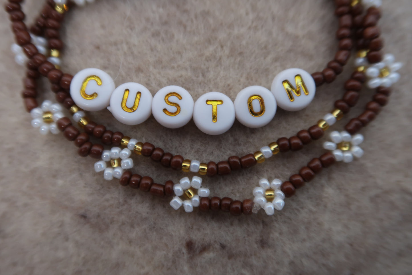 custom beaded bracelet in red wine