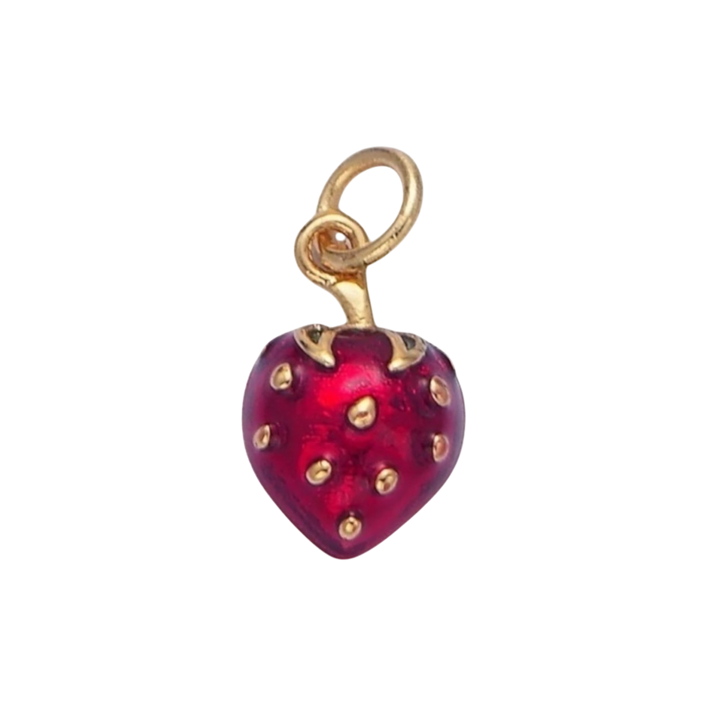 red and gold strawberry charm (2)