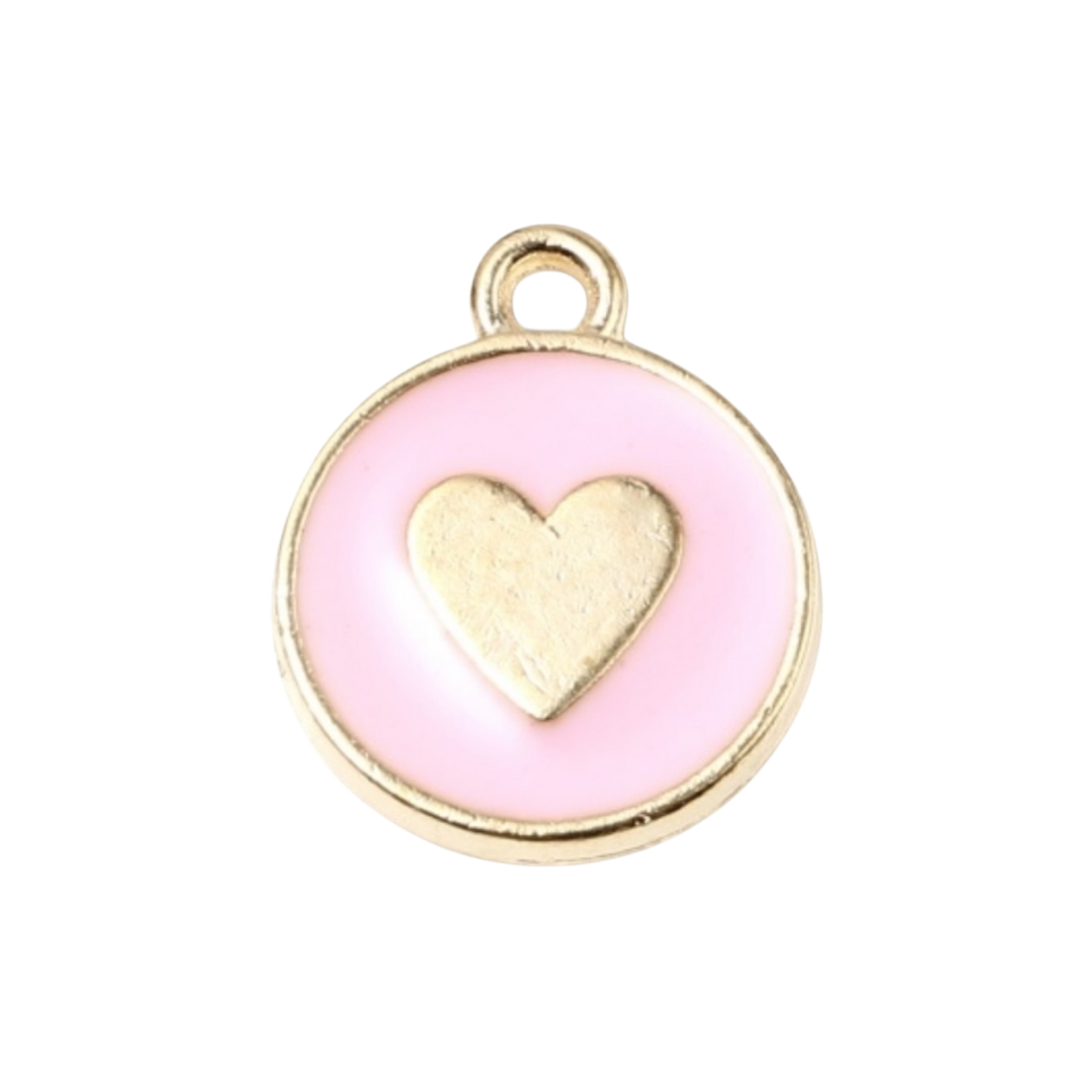 pink and gold heart charm