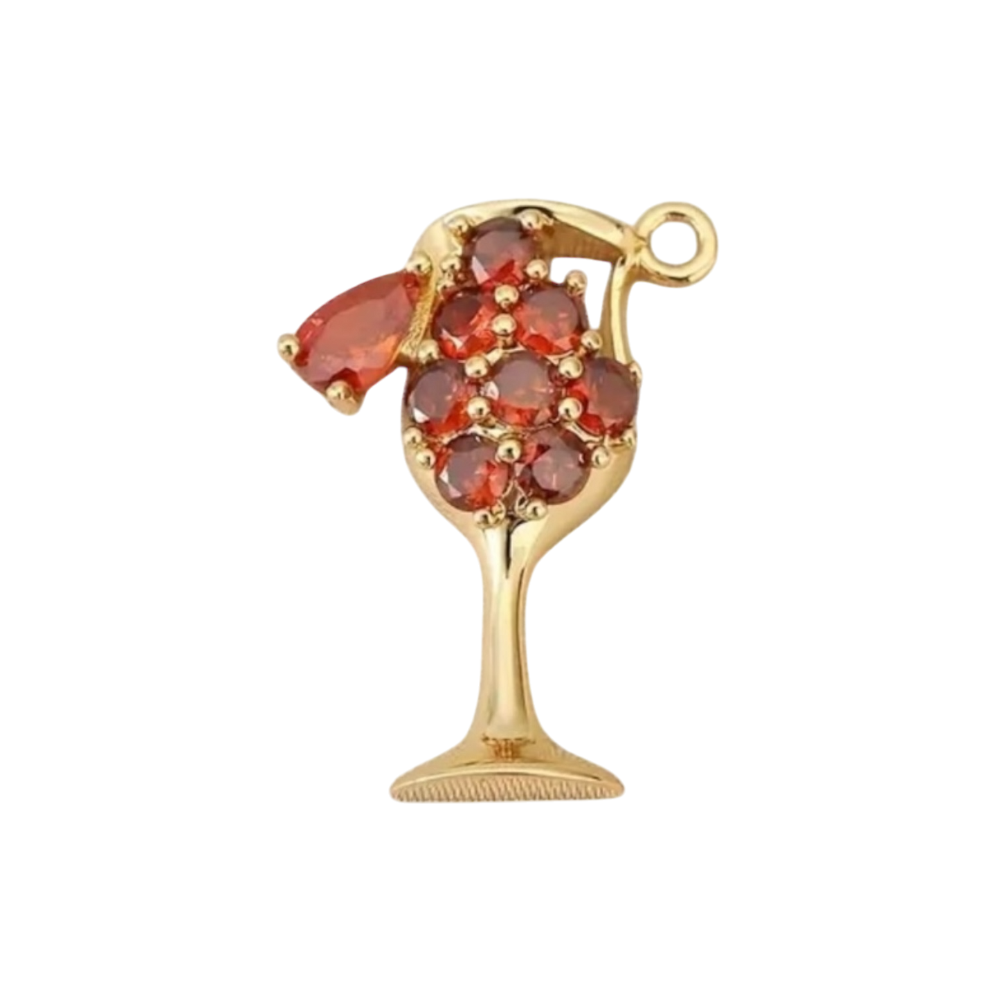 gold and red cocktail charm