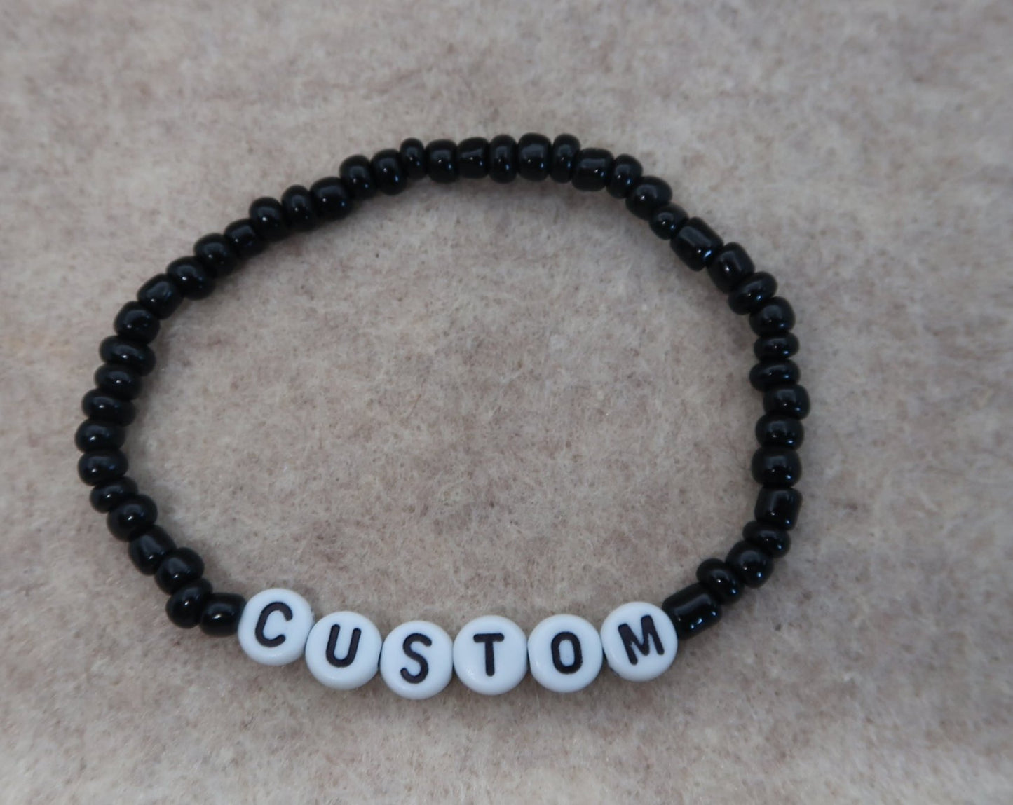 custom beaded bracelet in black