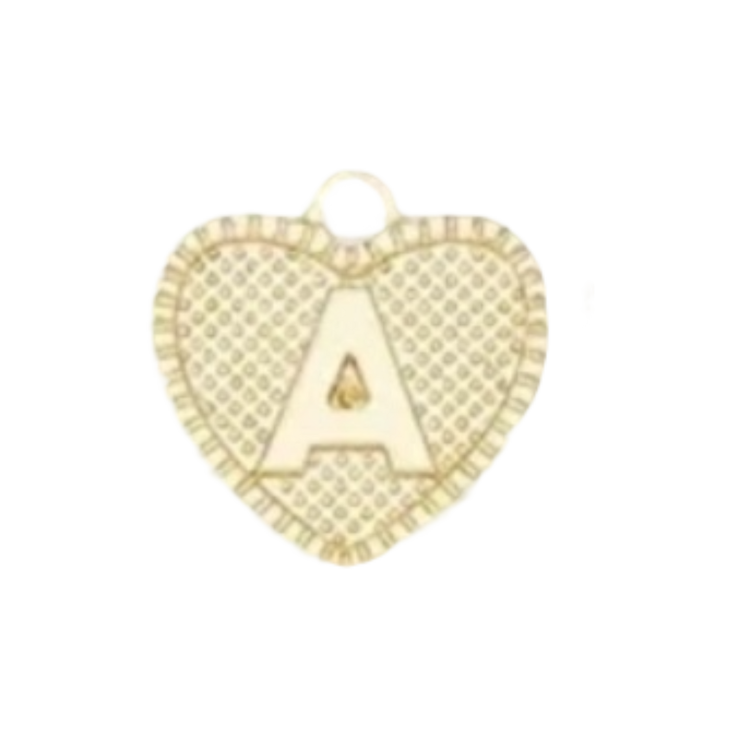 gold letter initial heart charm