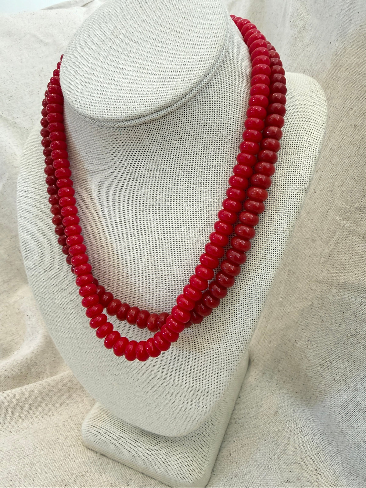 Rosewood Red Chunky Beaded Necklace