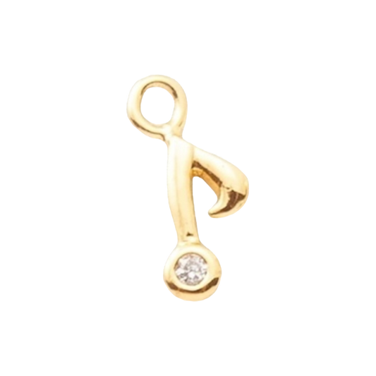 gold music note charm