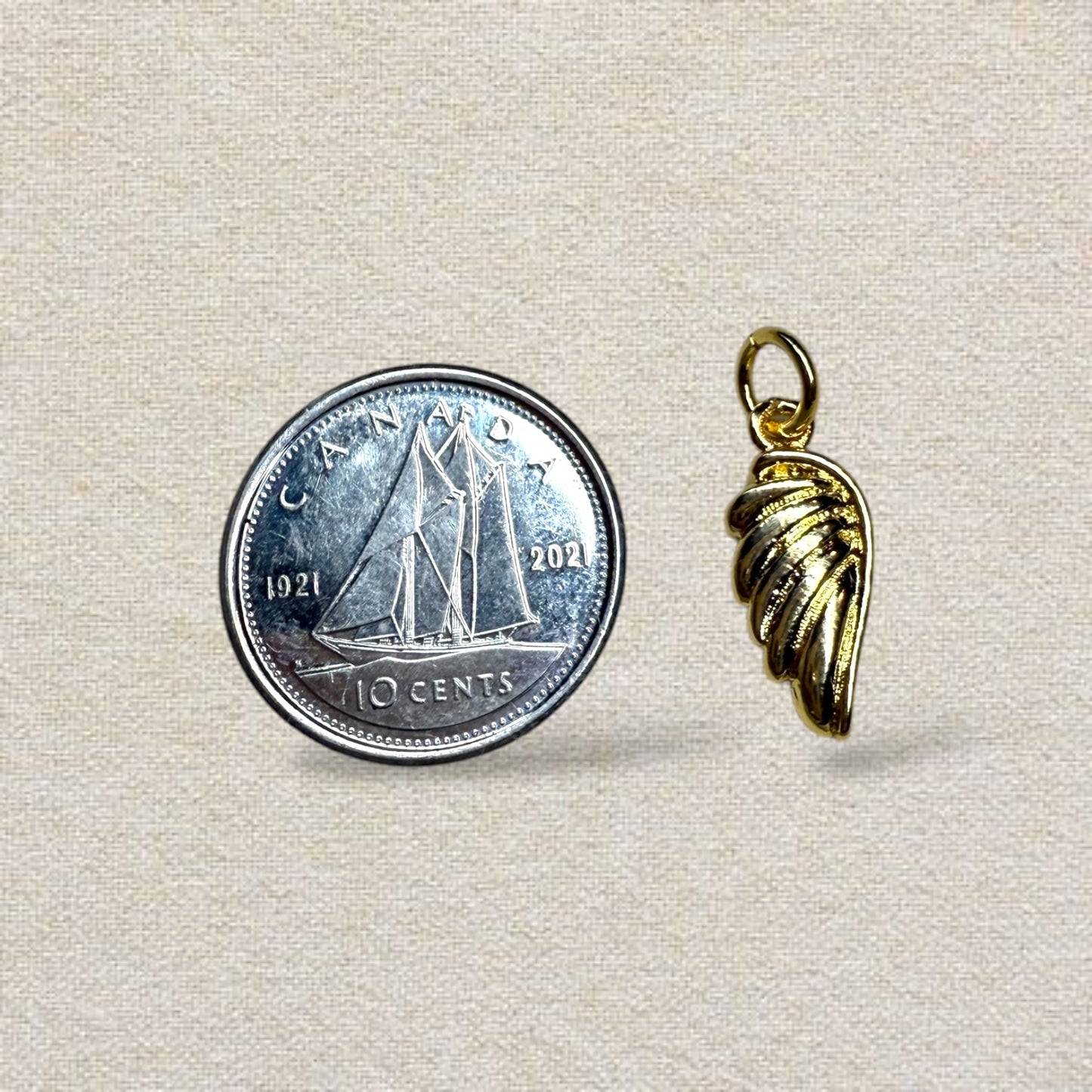 gold angel wing charm