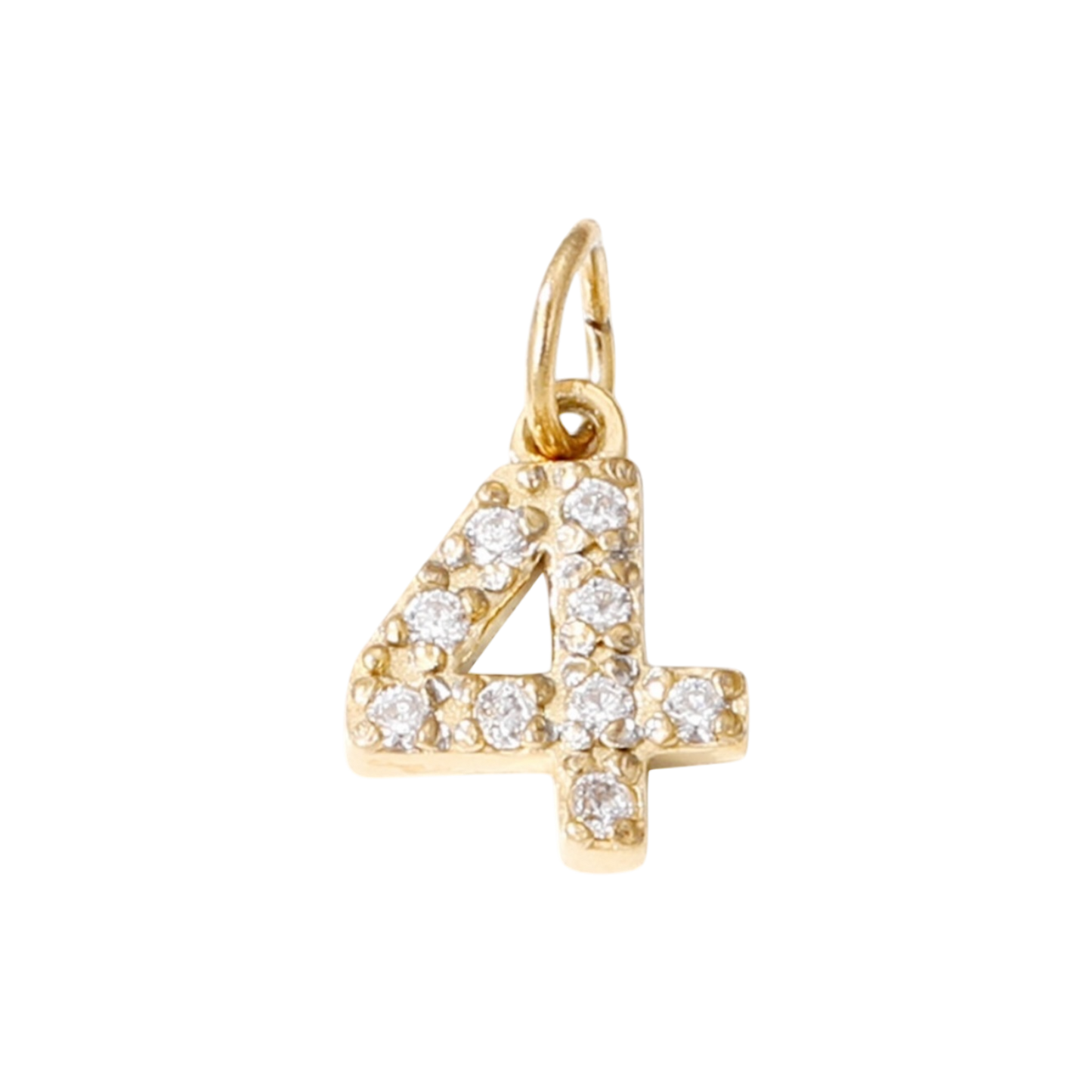 gold rhinestone number charm