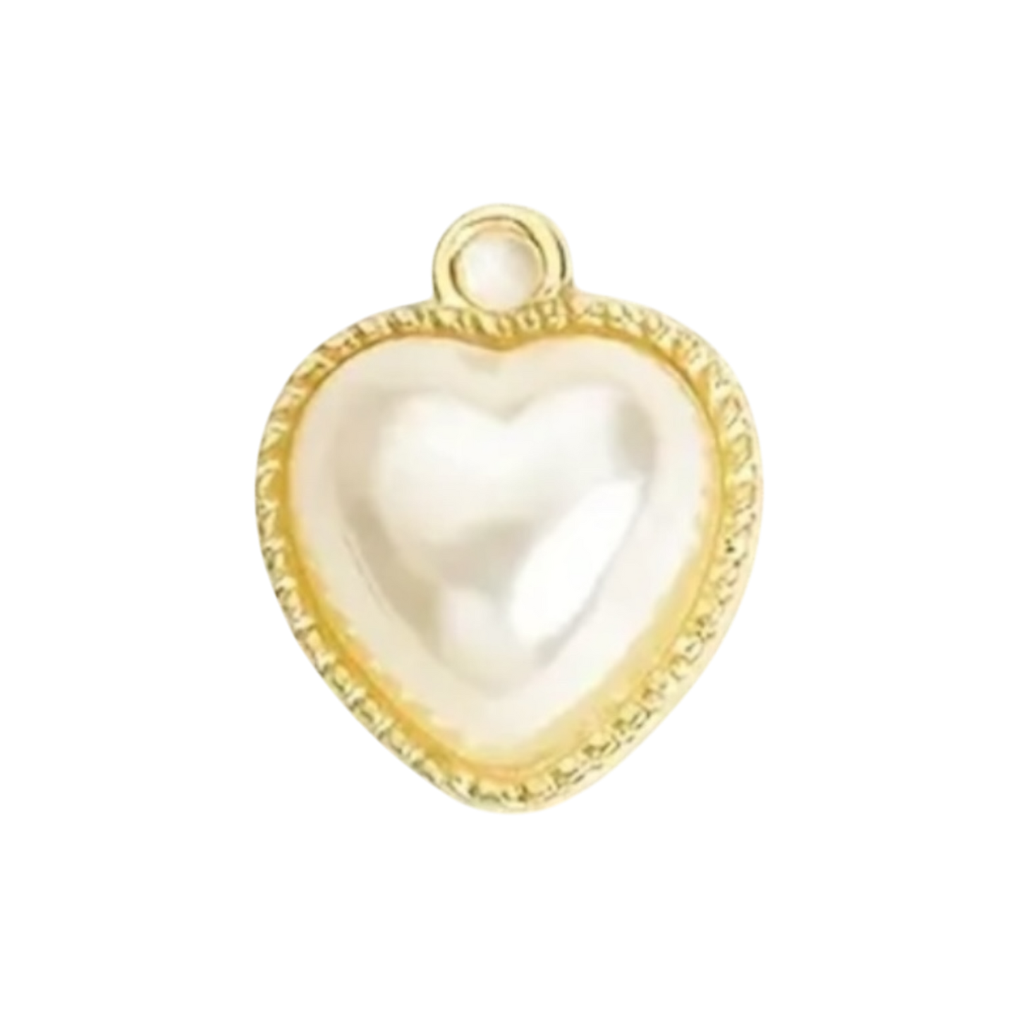 gold pearl heart charm