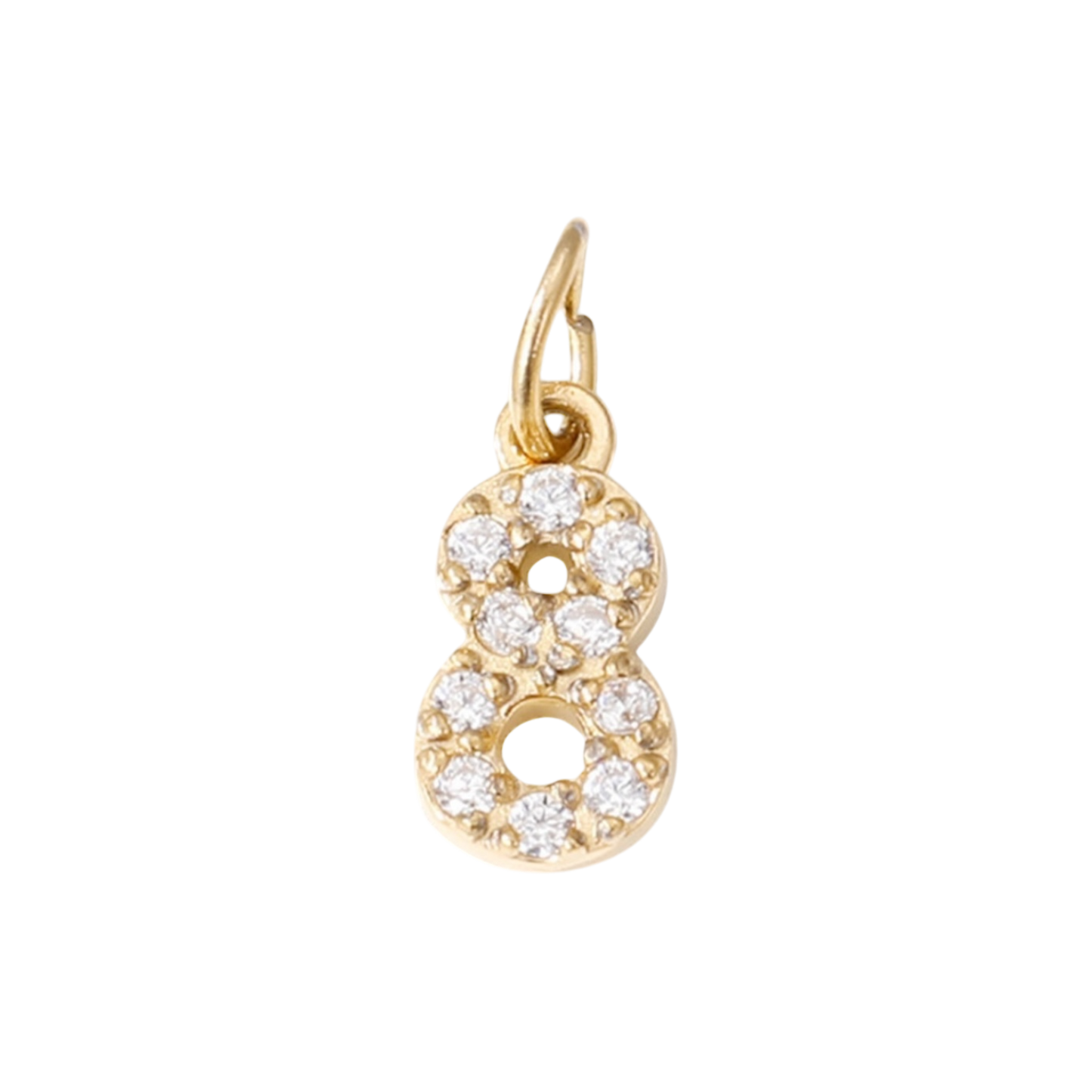 gold rhinestone number charm