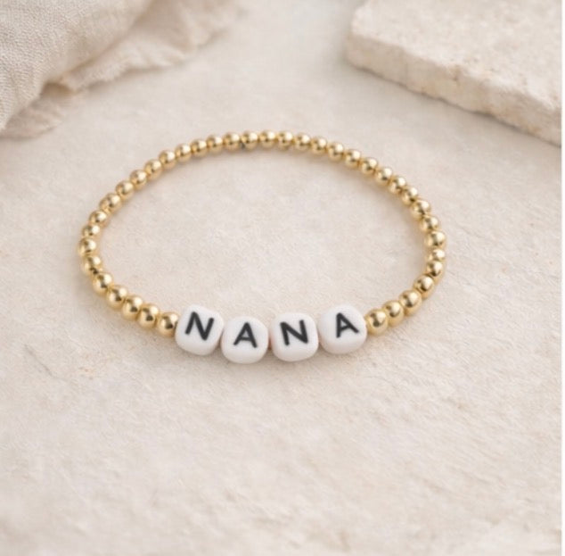 the nana bracelet in gold (white & black)