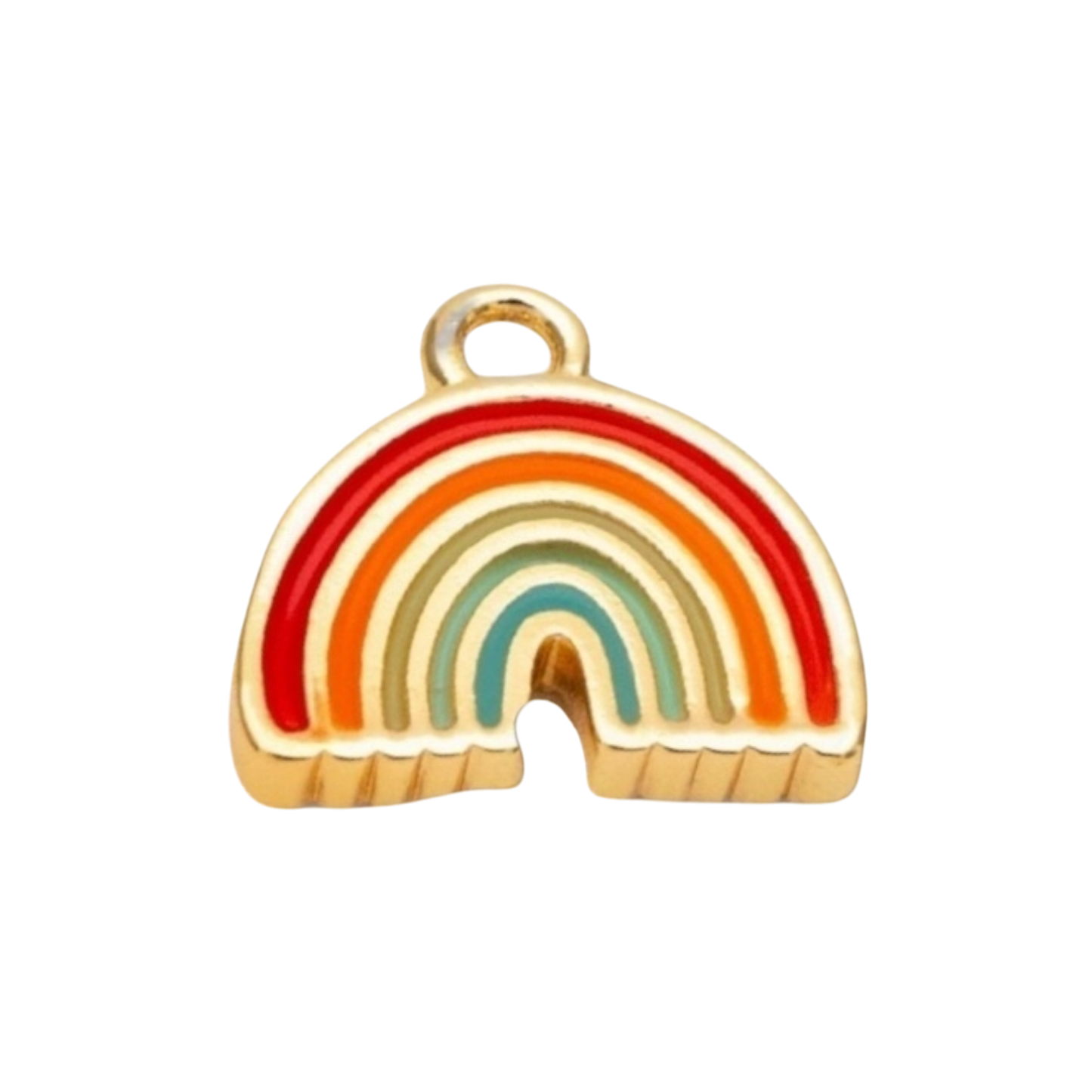 gold colorful rainbow charm