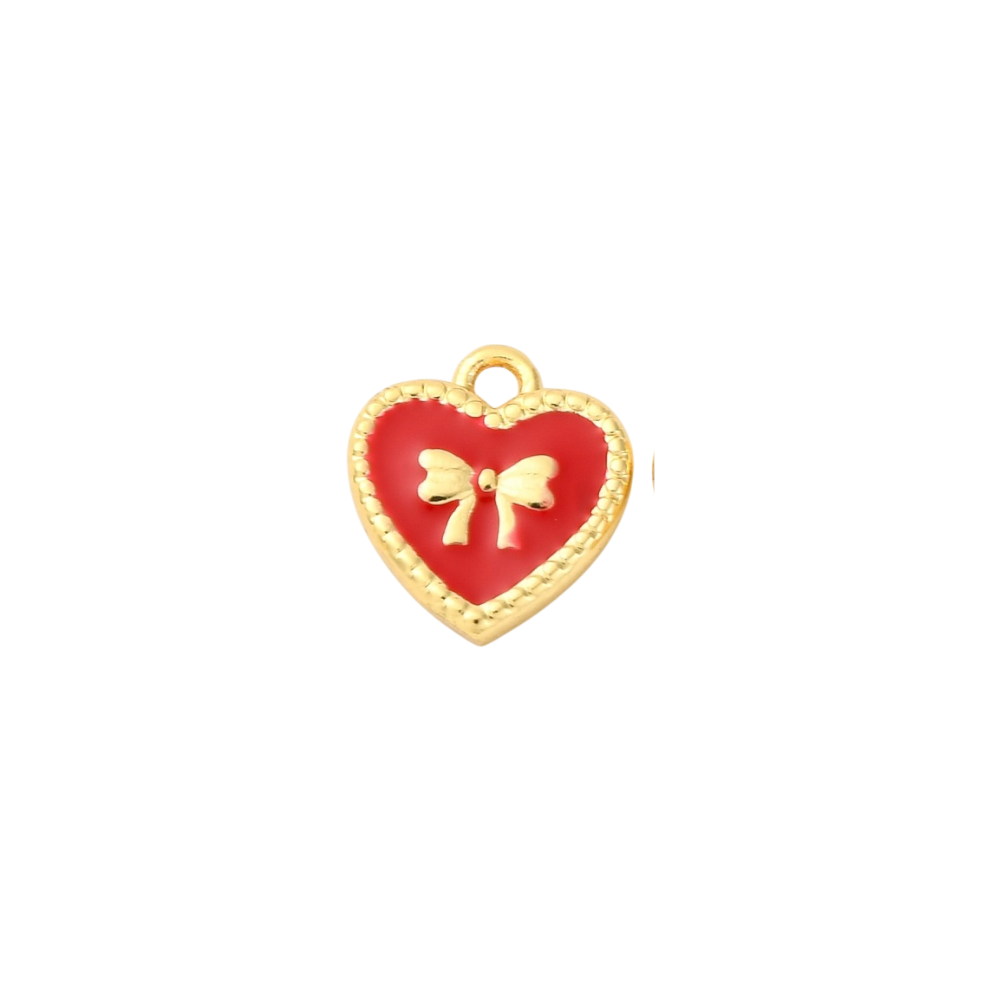 red heart bow charm