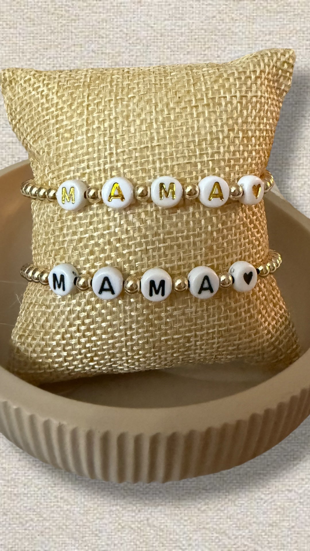 BOY MOM 14k gold filled beaded bracelet