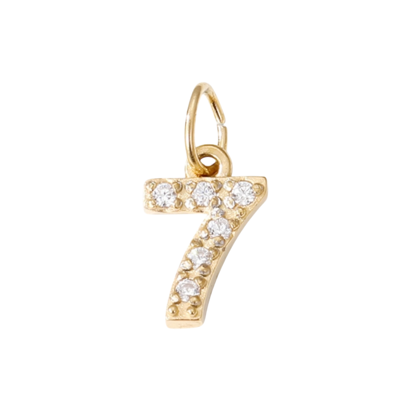 gold rhinestone number charm