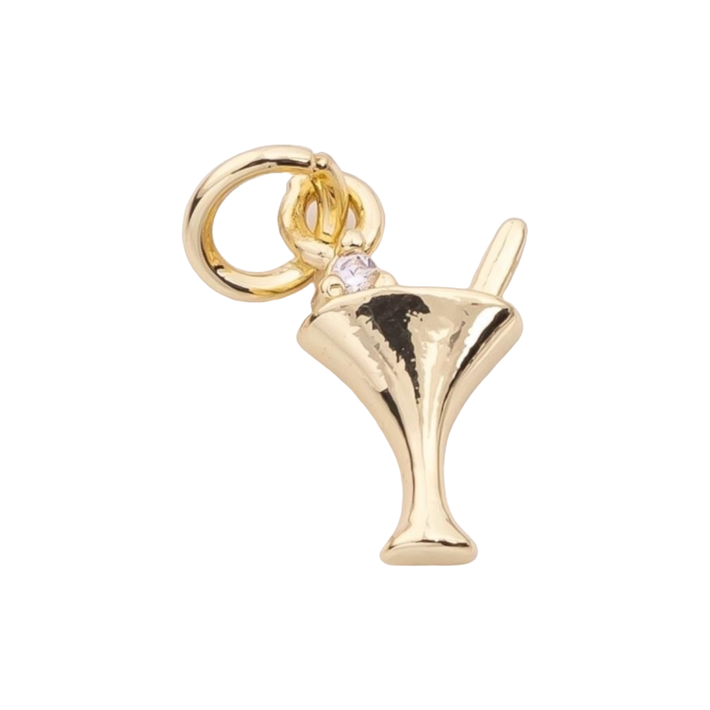 gold cocktail glass charm
