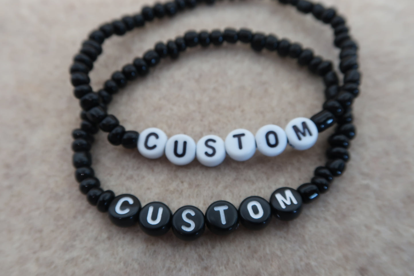 custom beaded bracelet in black