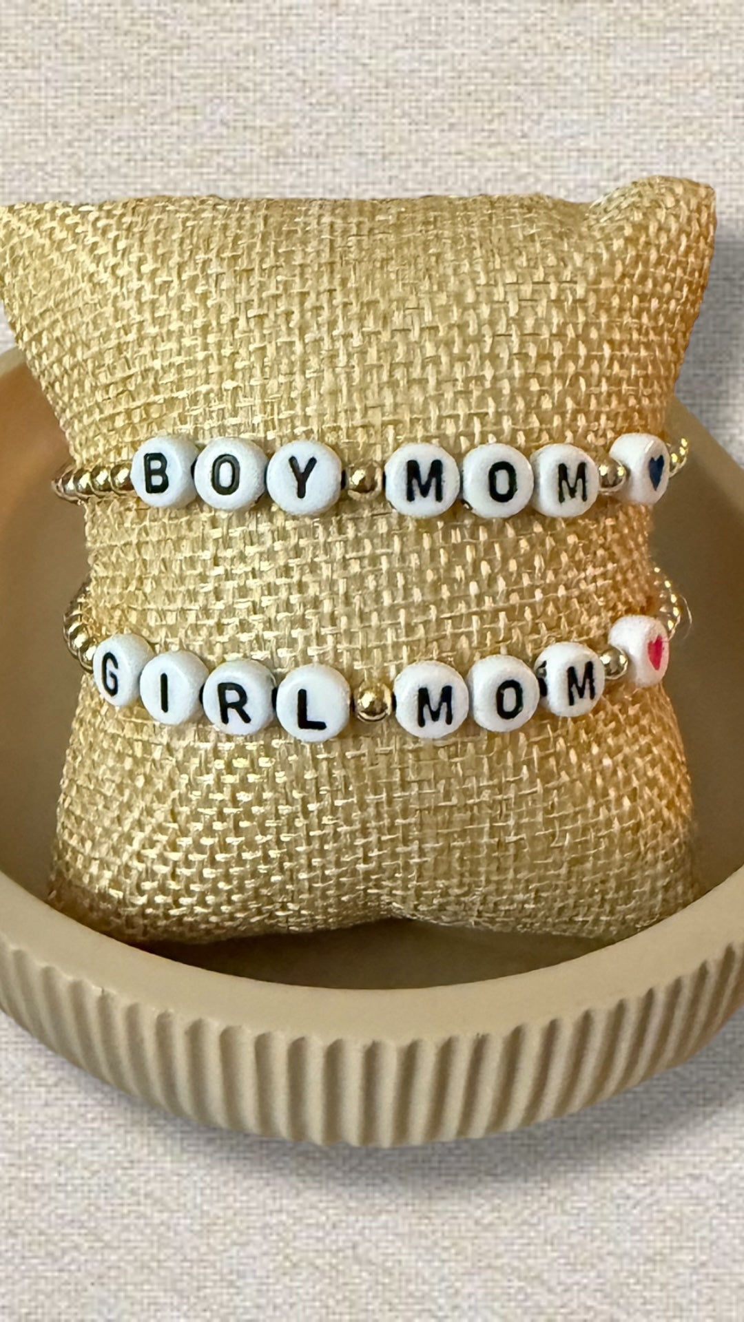 GIRL MOM 14k gold filled beaded bracelet