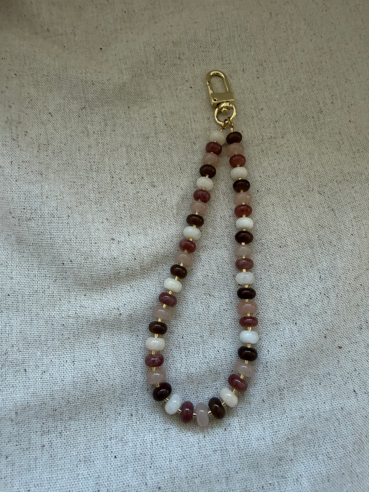 beaded phone charm (brown candy)