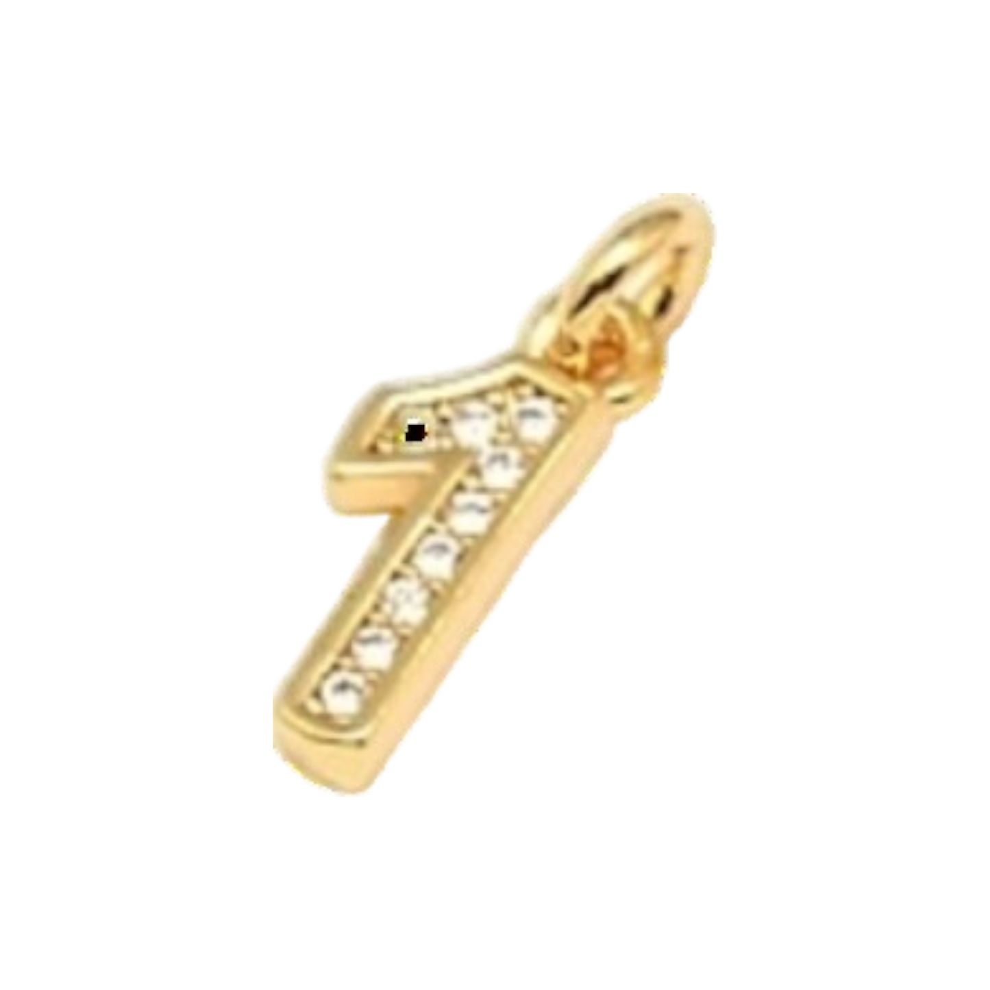 gold rhinestone number charm