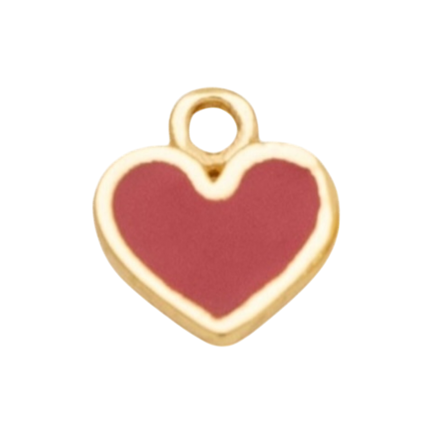 gold and red heart charm