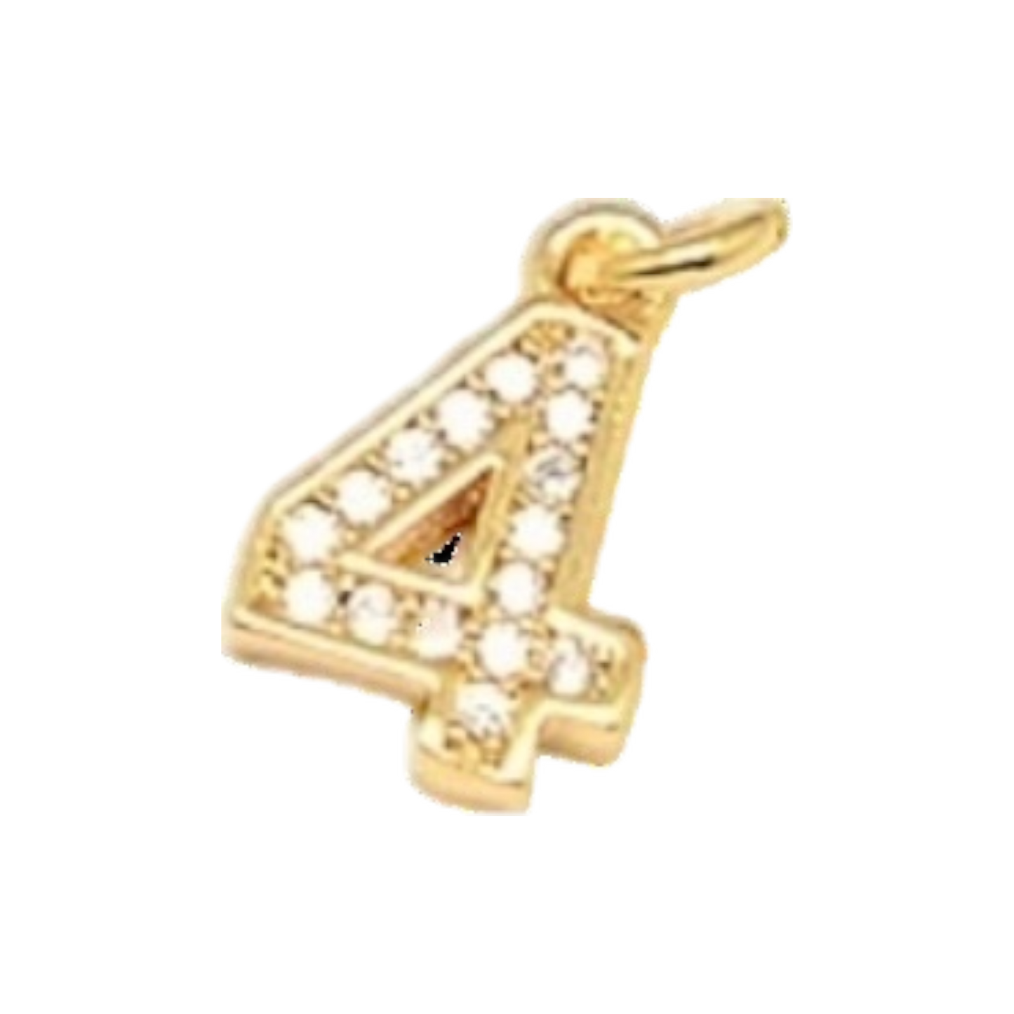 gold rhinestone number charm