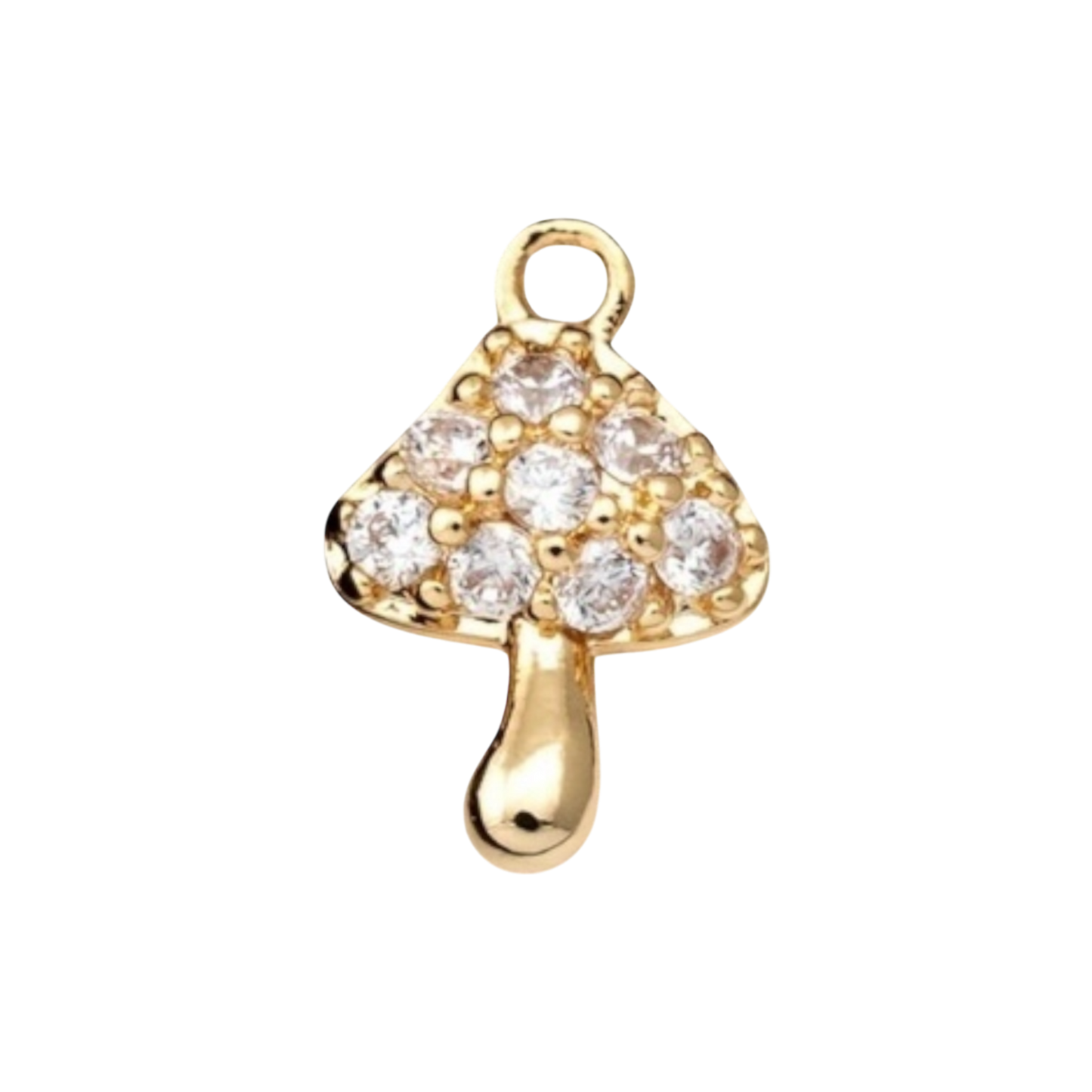 mushroom rhinestone charm (clear)