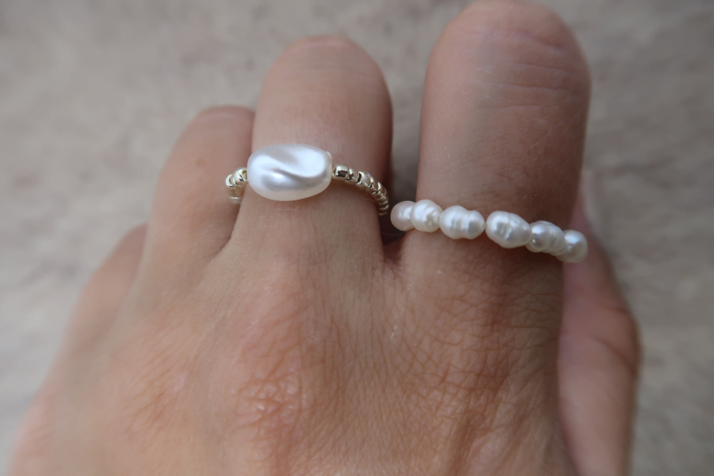 dainty pearl ring