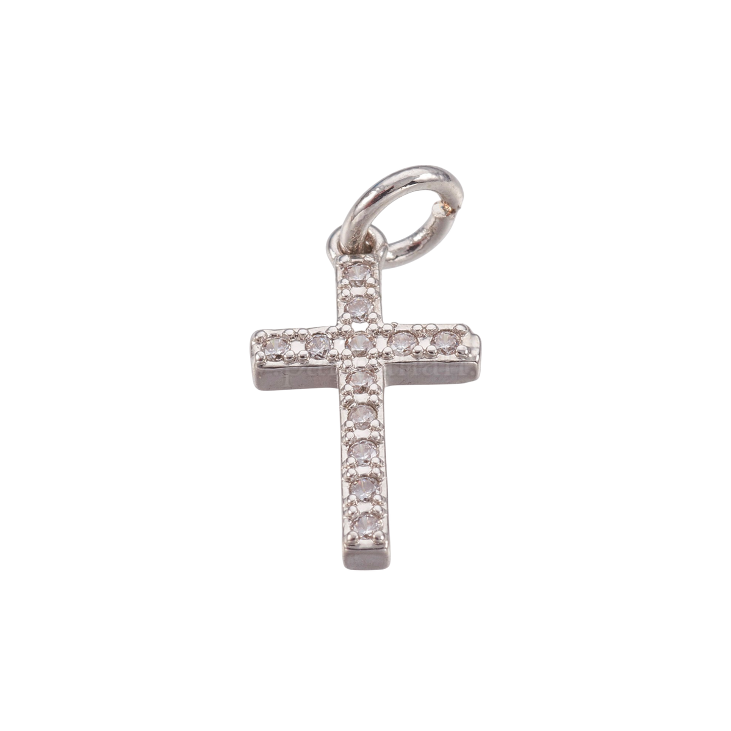 silver rhinestone cross charm