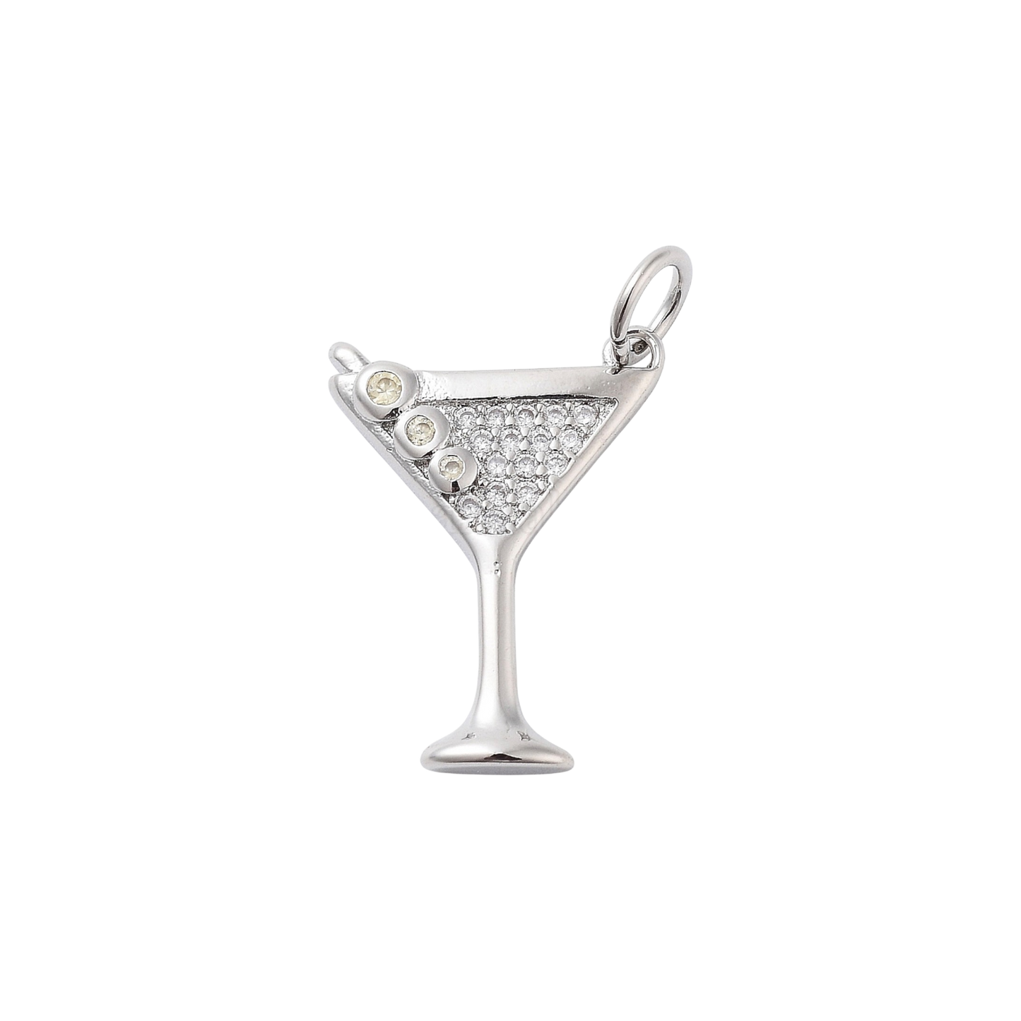 silver martini charm