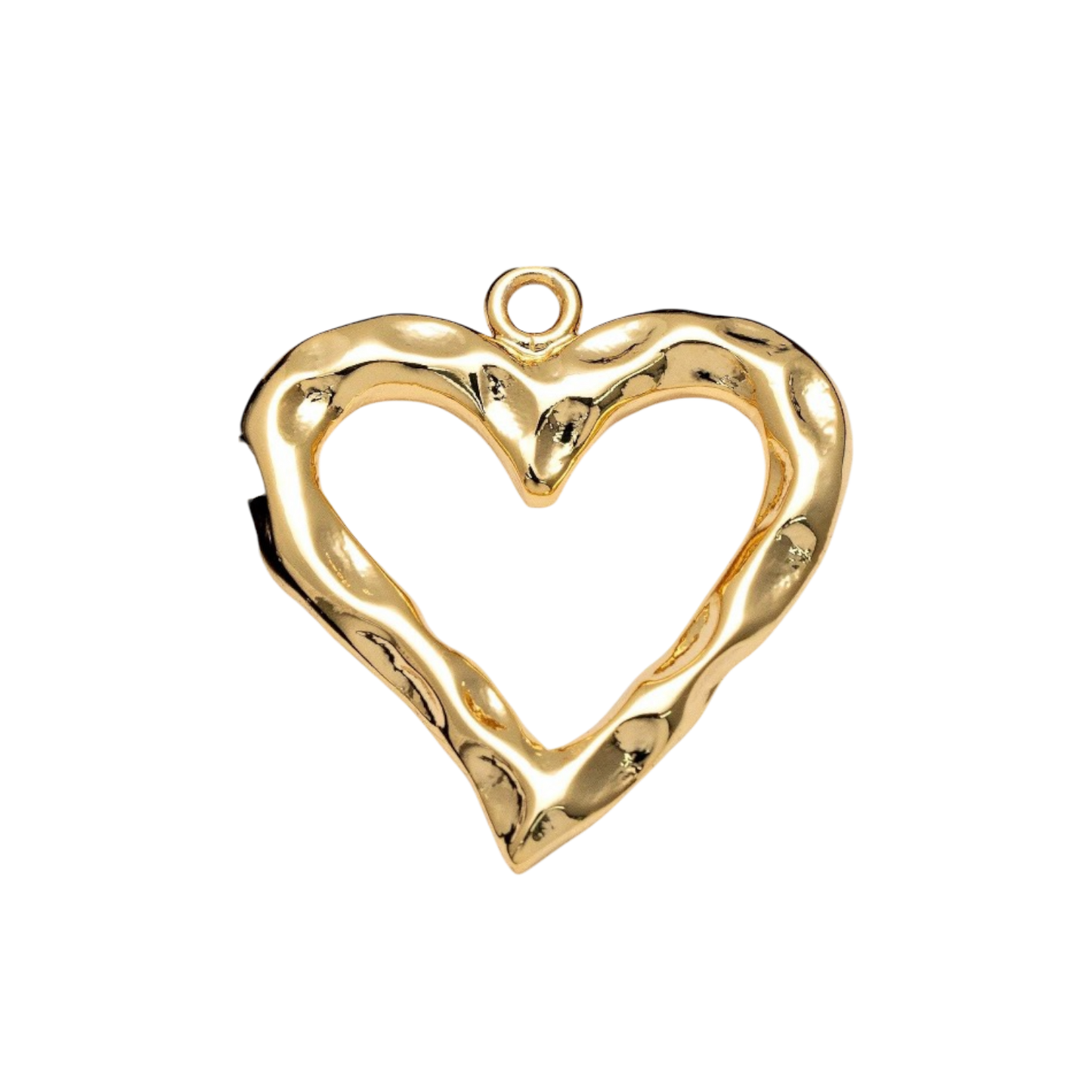 gold heart outline charm