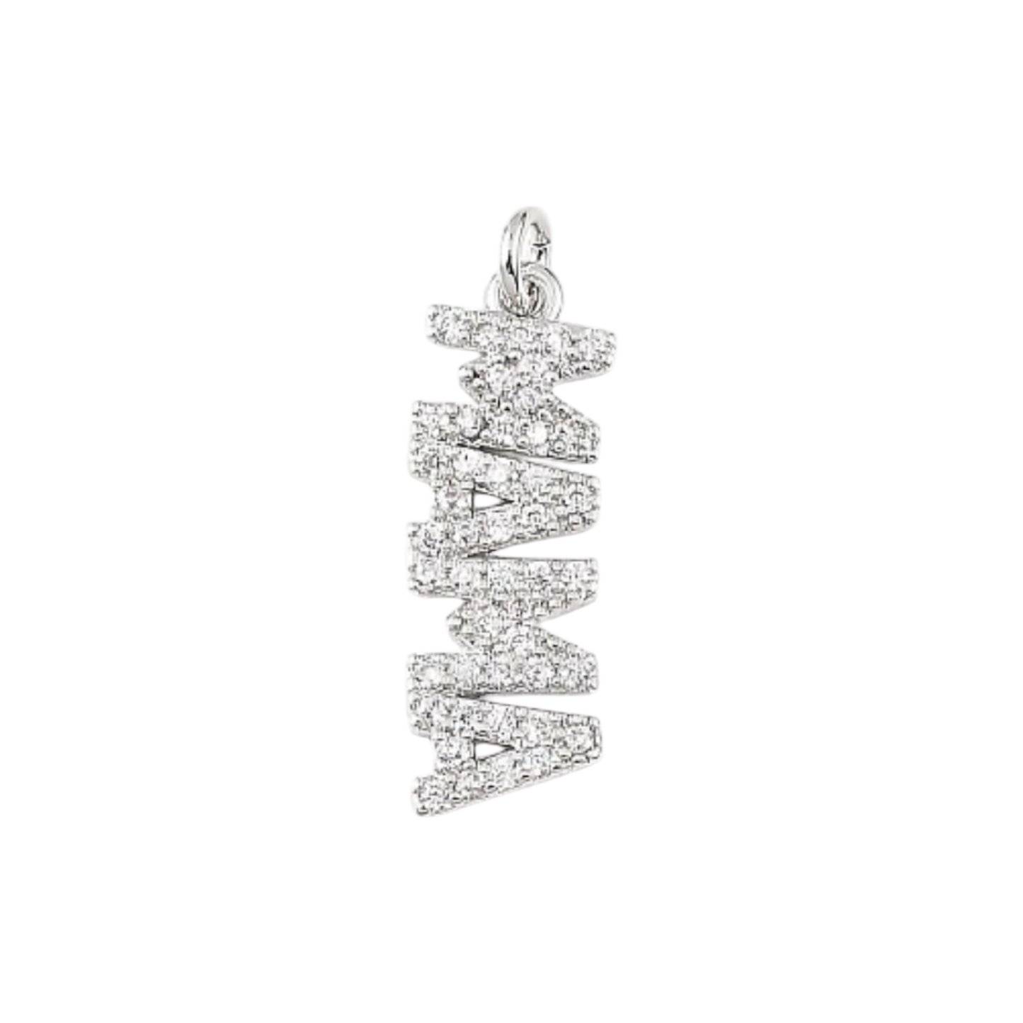 silver mama (rhinestone) charm