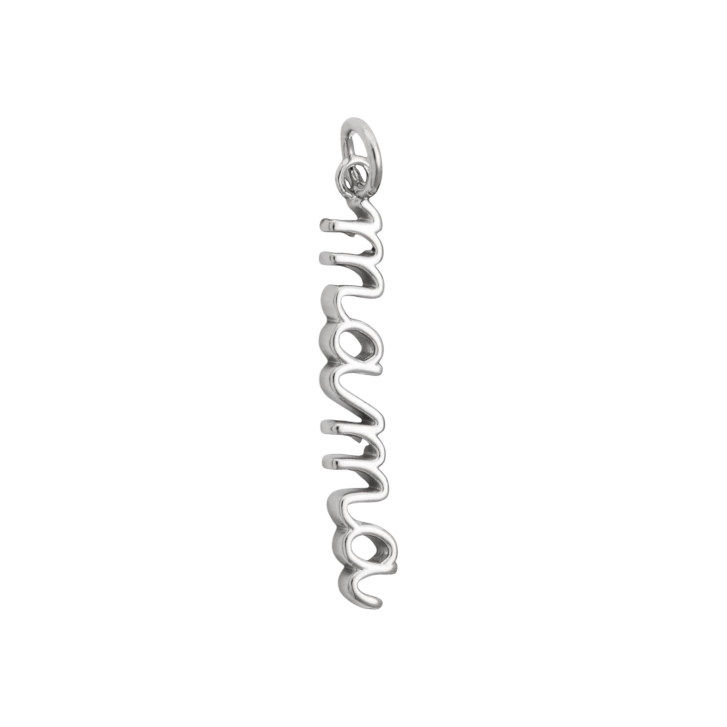 silver mama (cursive) charm