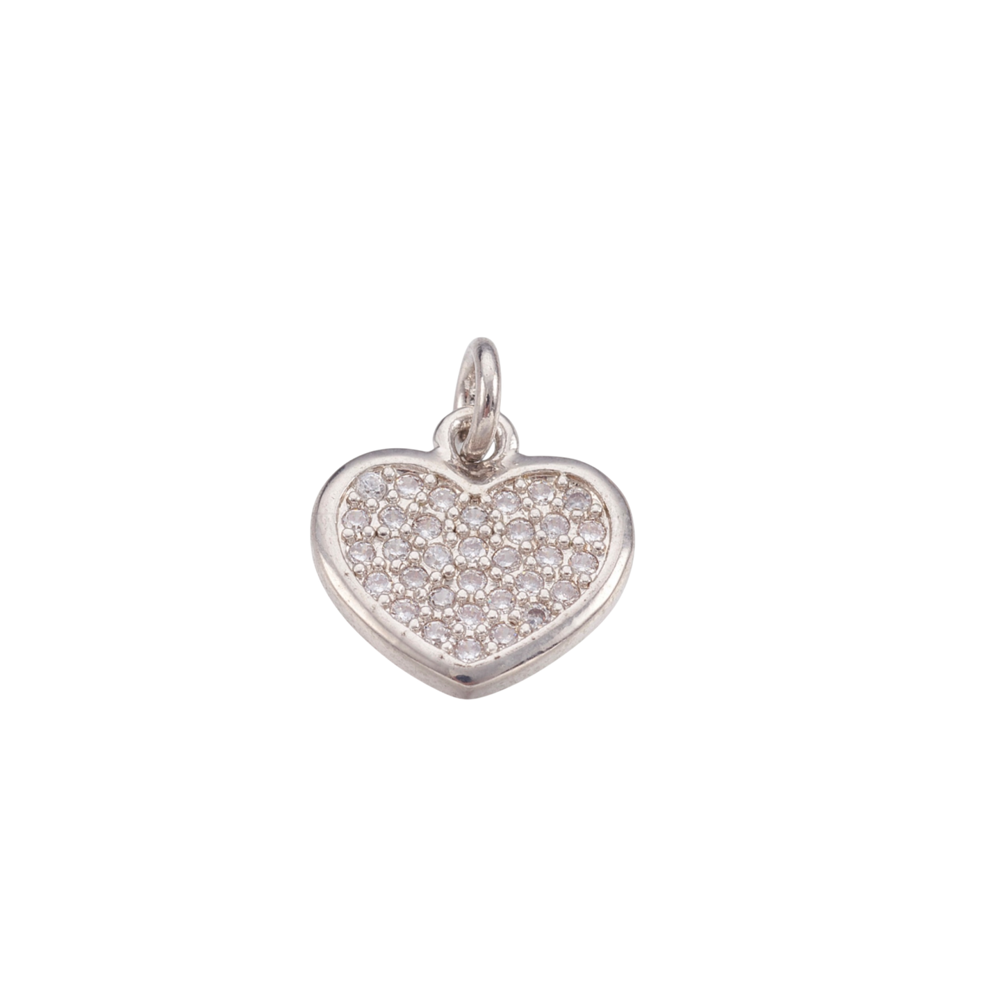 silver rhinestone heart charm