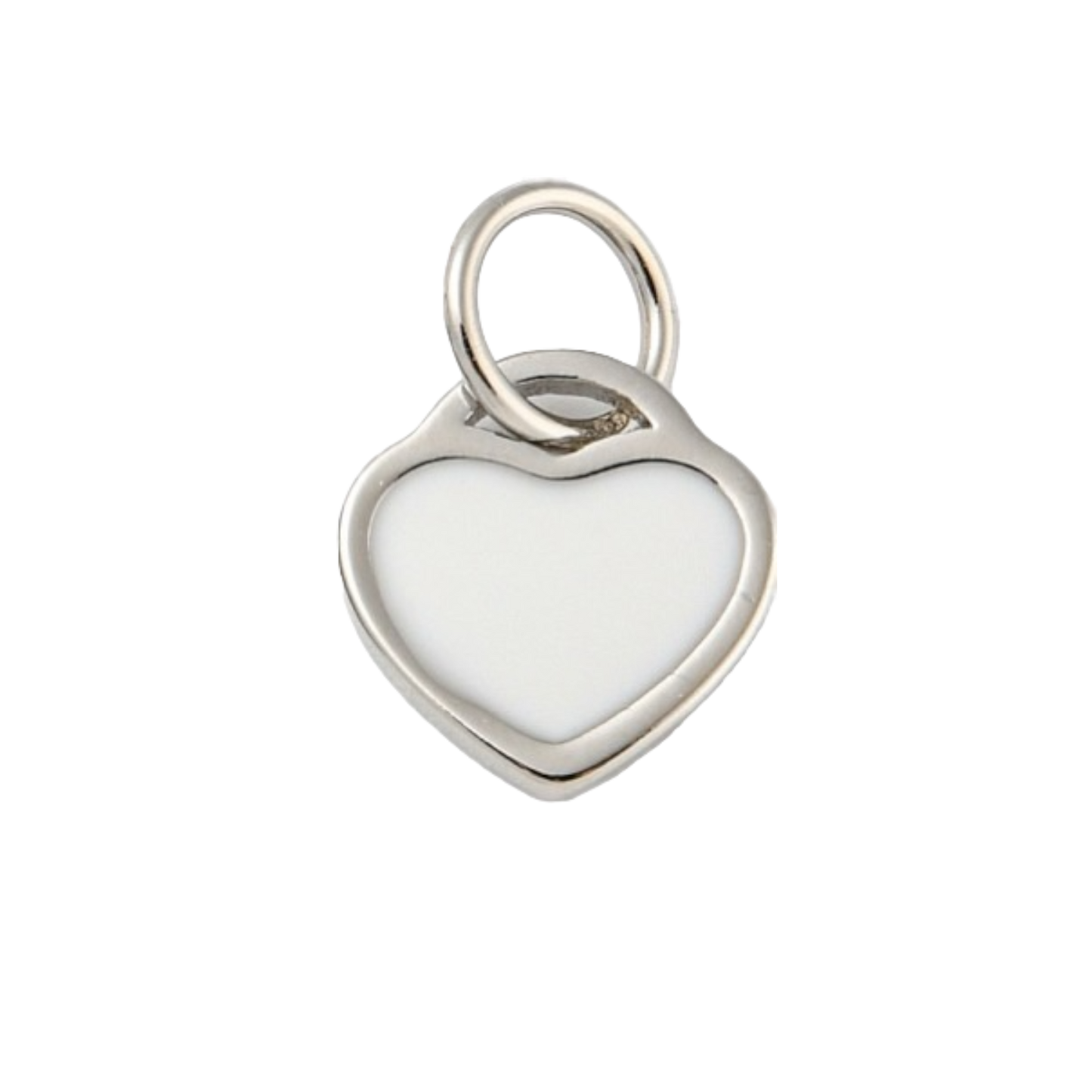 silver heart charm (white)