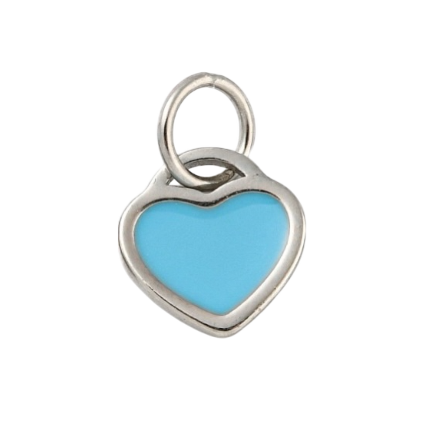 silver heart charm (blue)