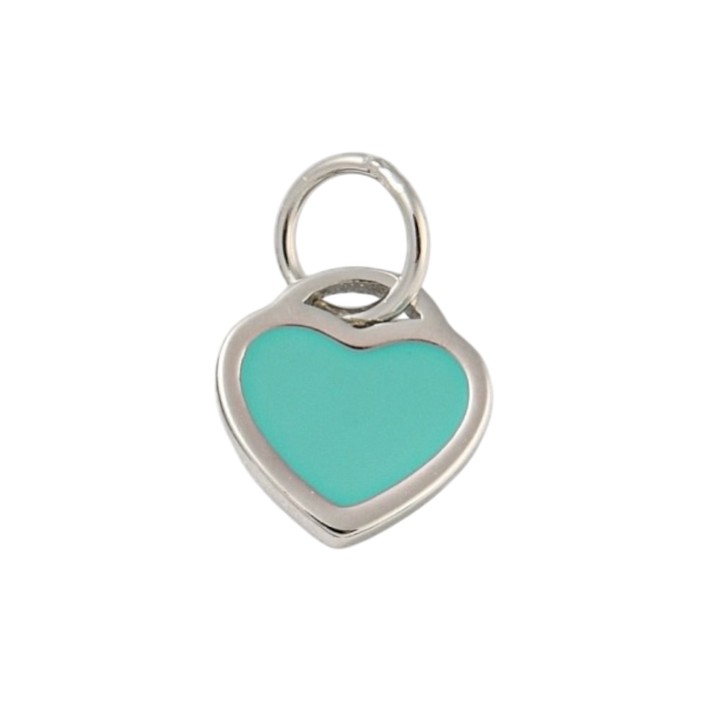 silver heart charm (tiffany blue)