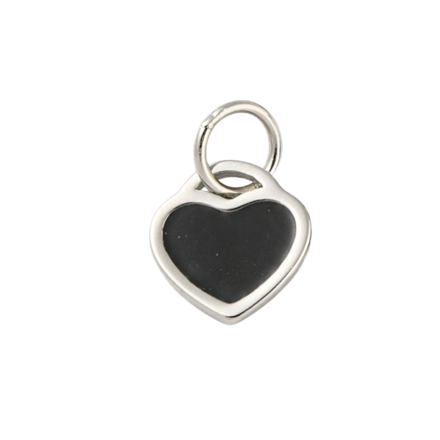 silver heart charm (black)
