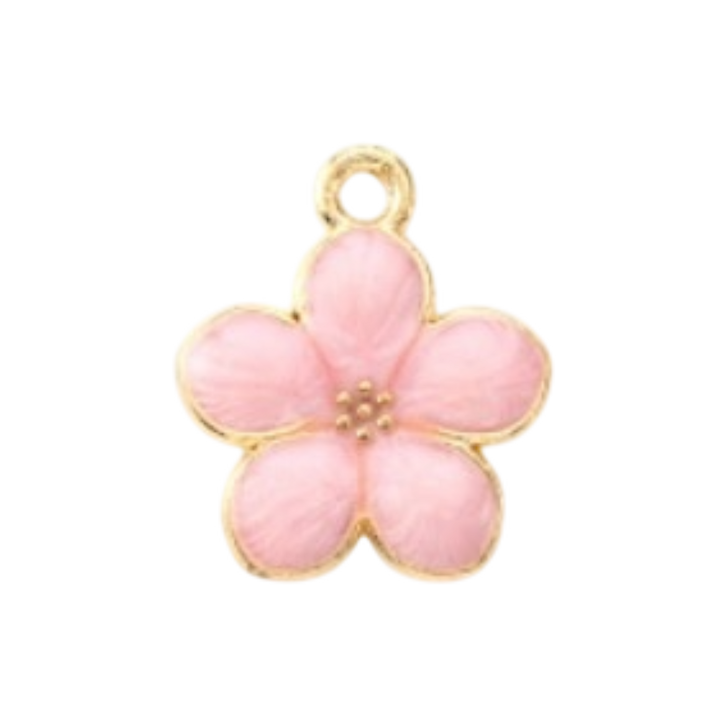 gold and pink hawaiian flower charm