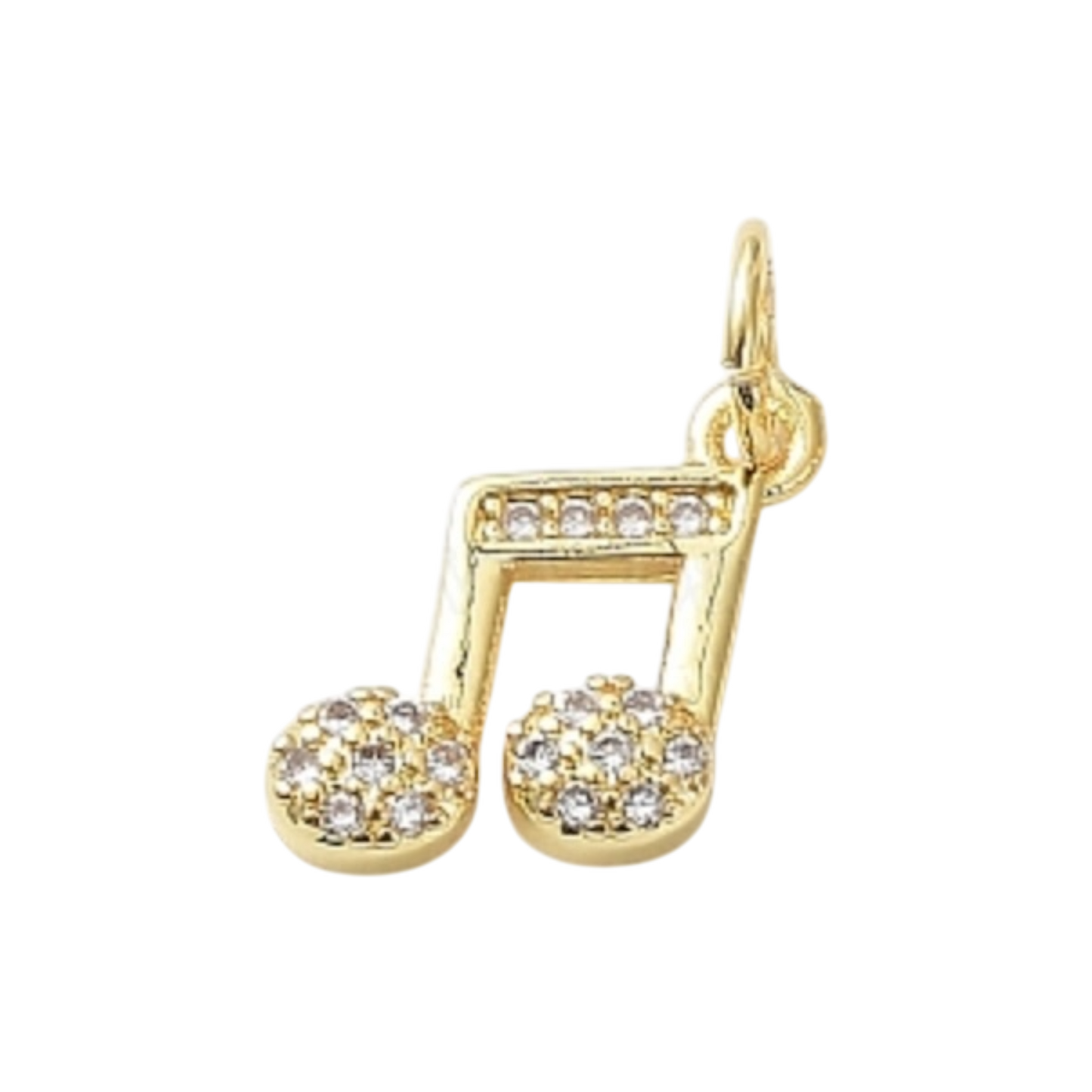 gold music note rhinestone charm