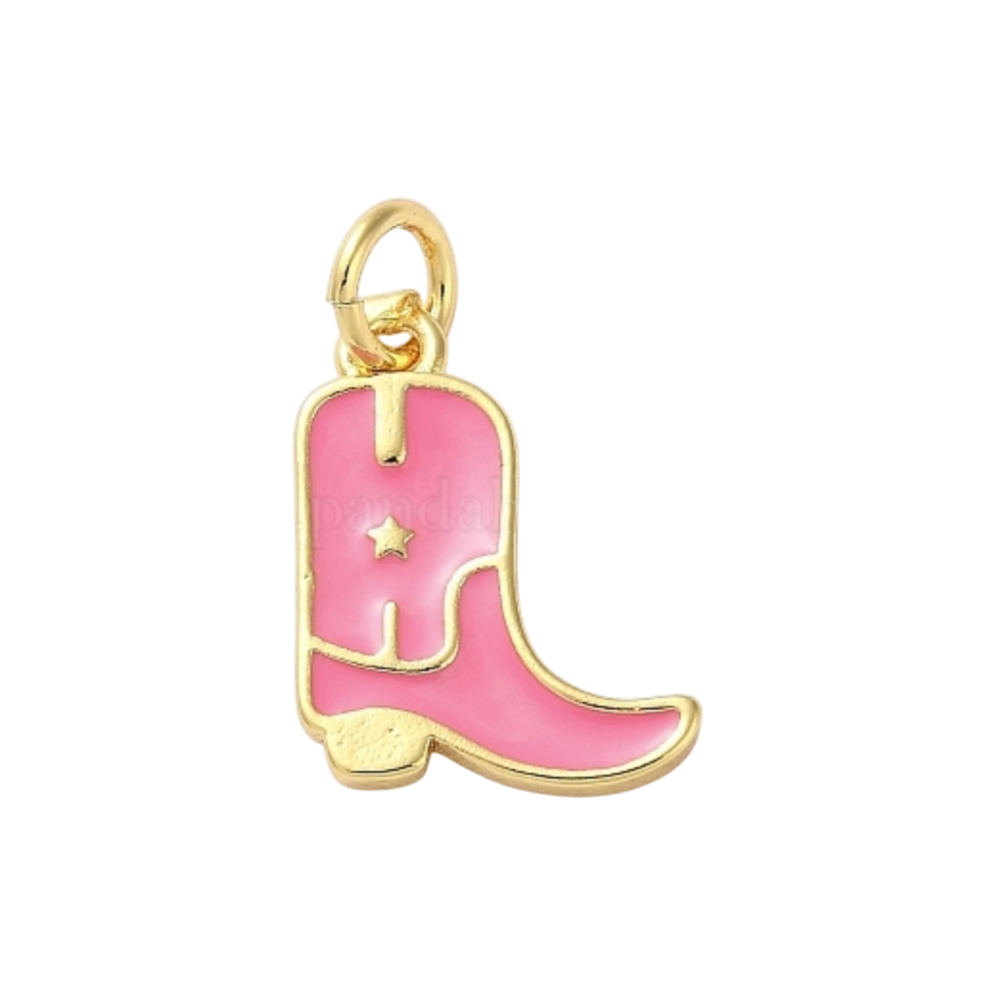 pink and gold cowboy boot charm (3)