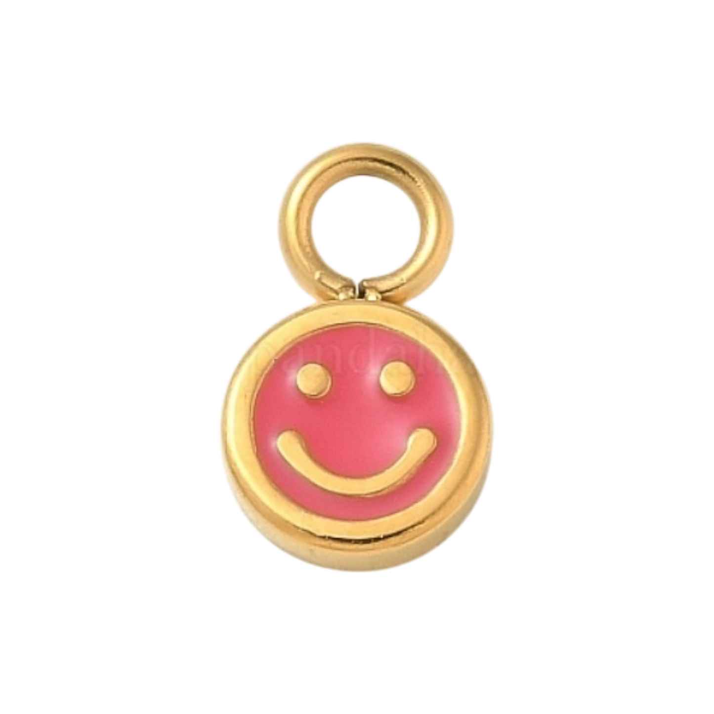 pink smiley face charm
