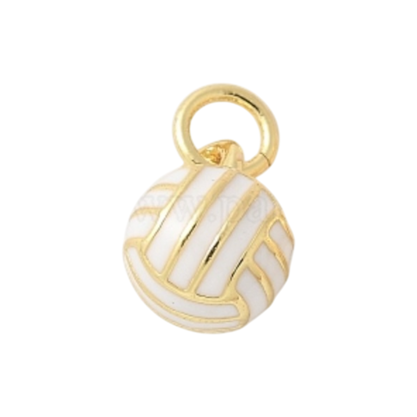 gold and white volleyball charm