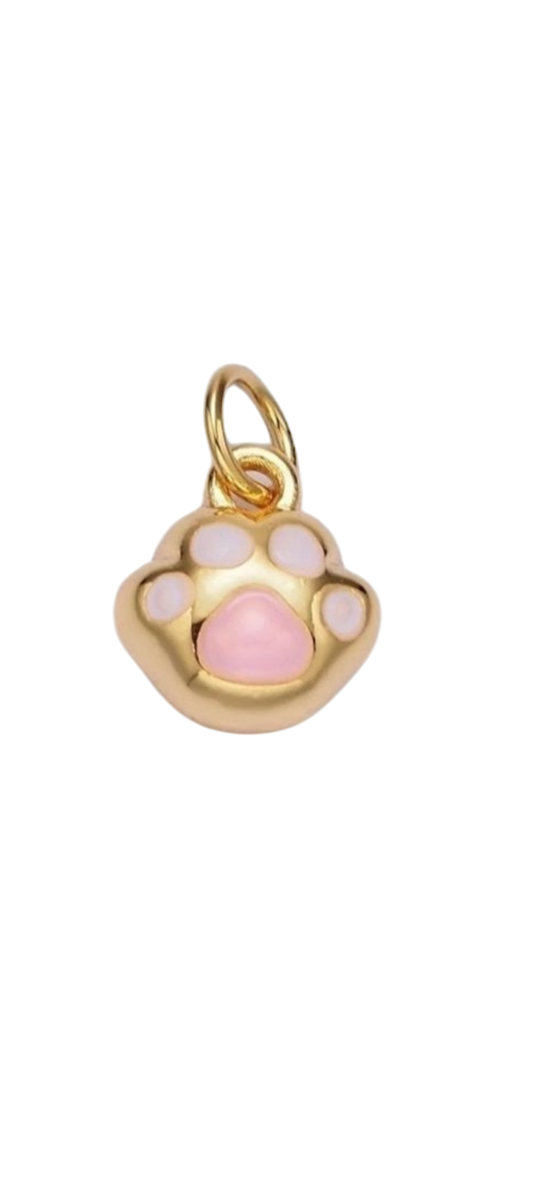 pink and gold paw charm