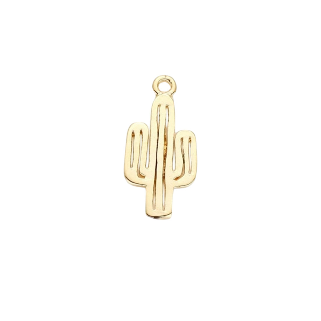 gold cactus charm