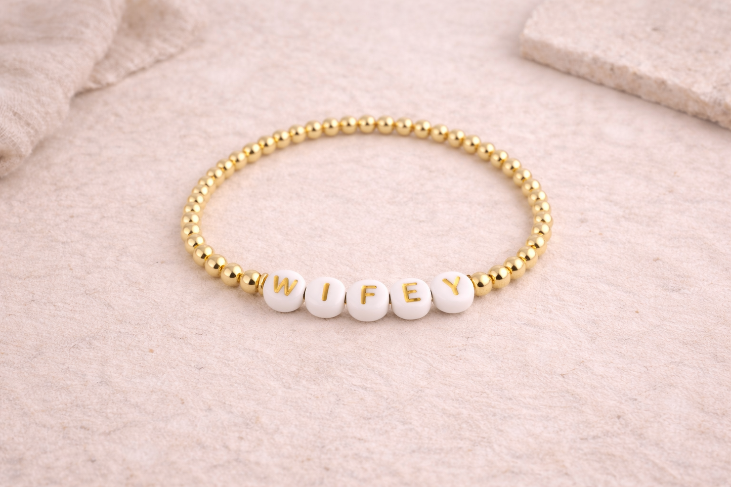 the wifey bracelet in 14k gold filled
