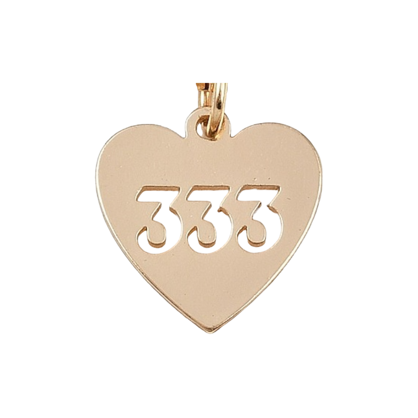 angel number heart charm (333)
