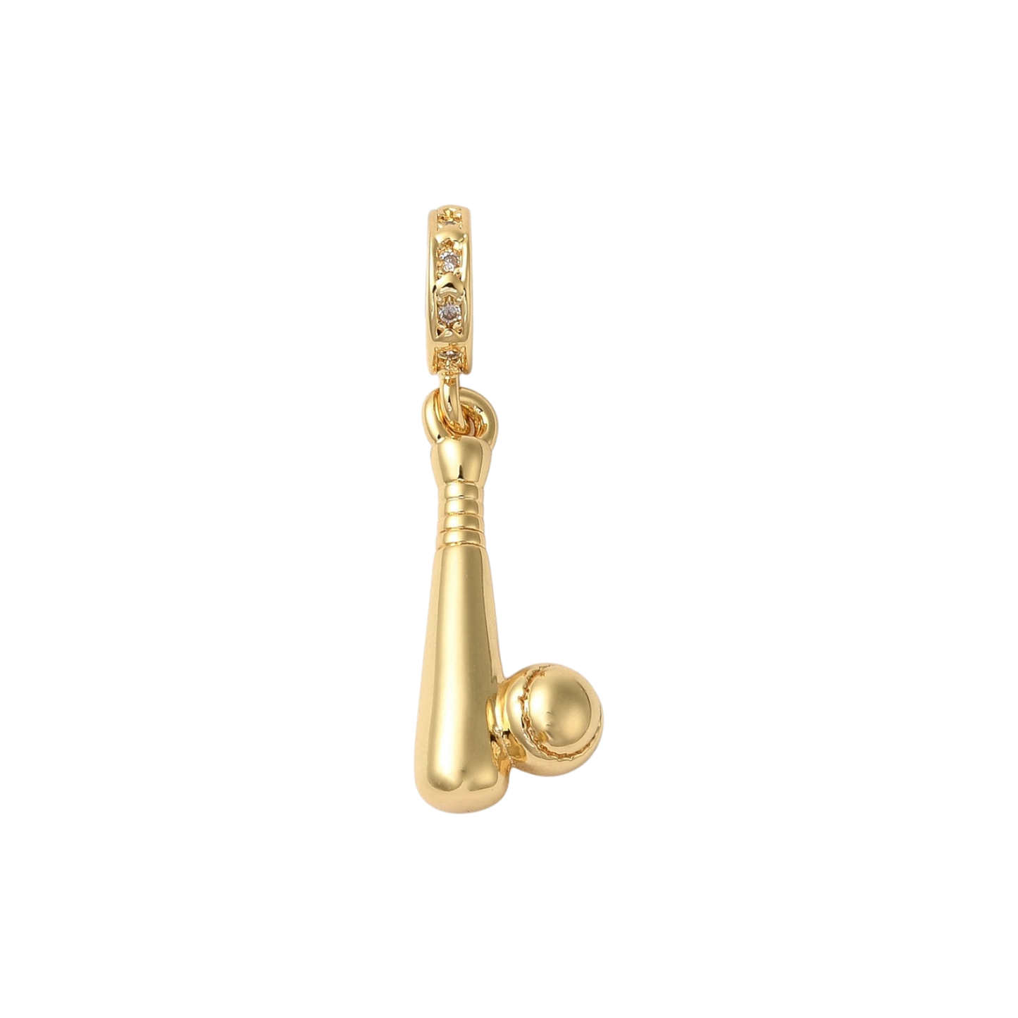 baseball bat charm gold