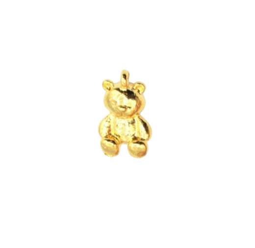 gold teddy bear charm