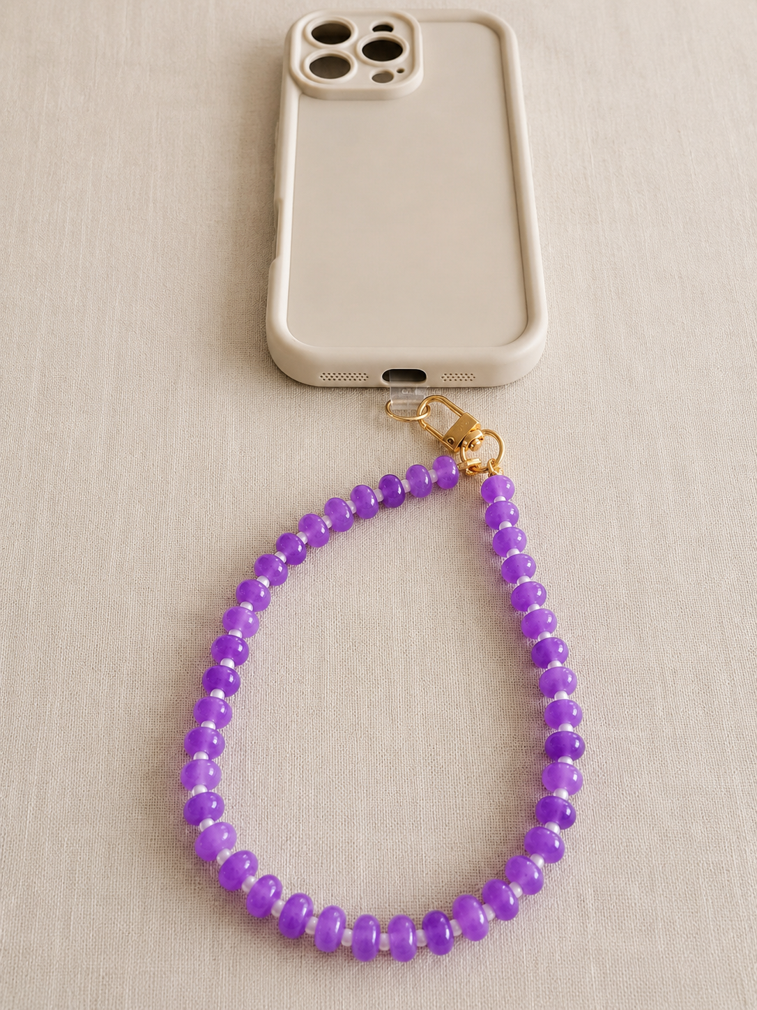 beaded phone charm (grape soda)