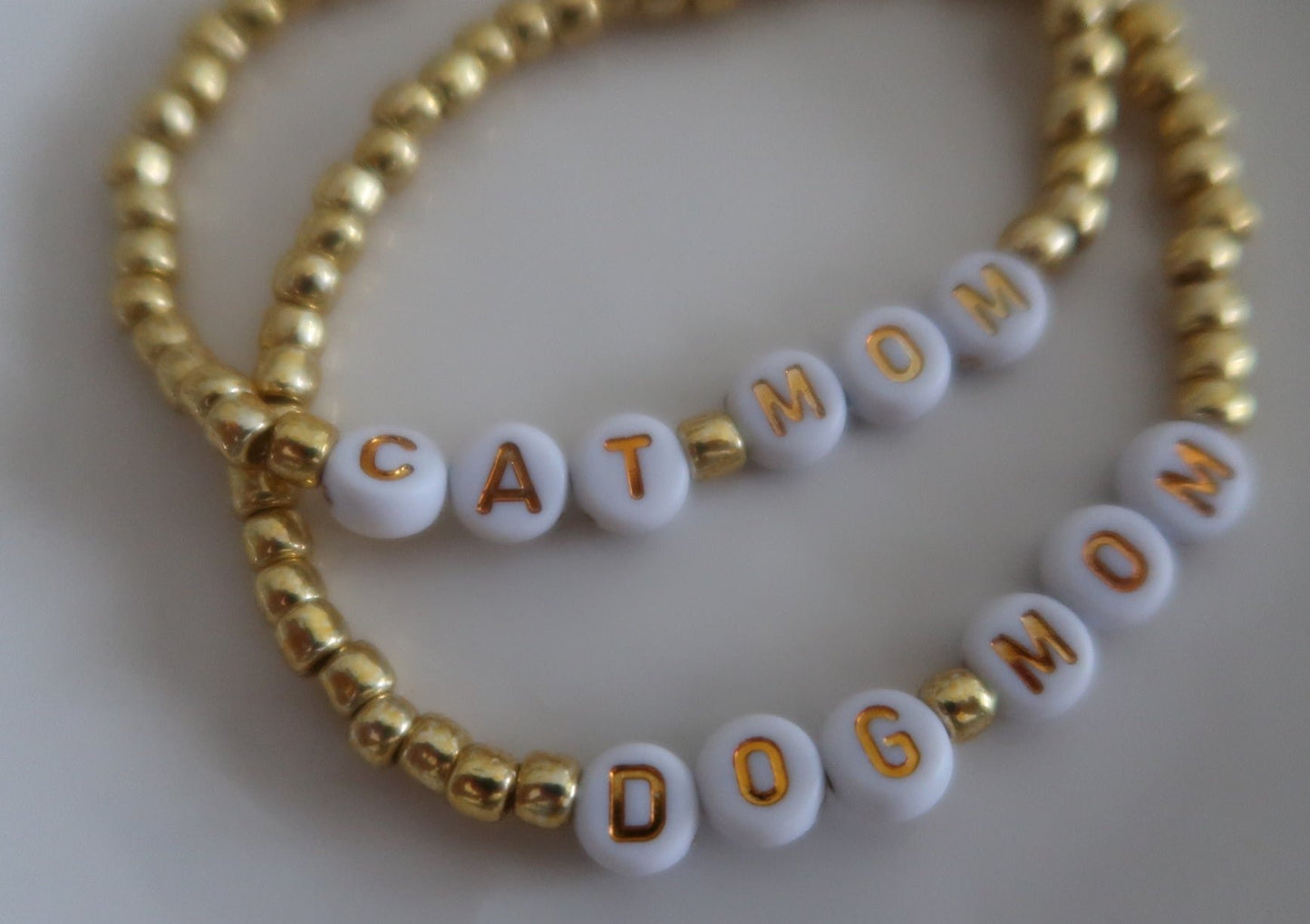 the fur mama beaded bracelet in gold